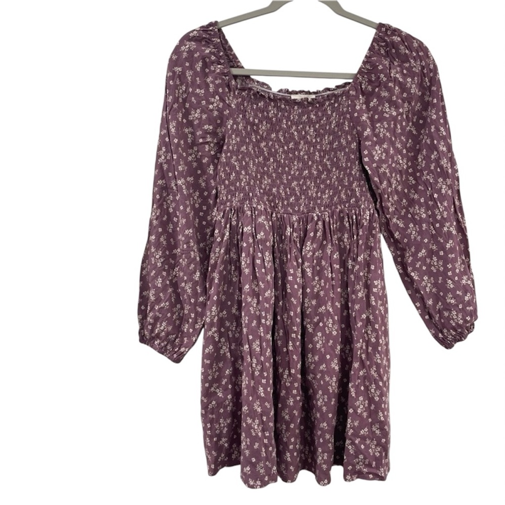 Girls’ Smocked Ruffled Tunic, Puff Sleeves, Cottagecore, Fairy, Lagenlook Sz XL